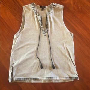 J Crew Embroidered Tank Top Size M